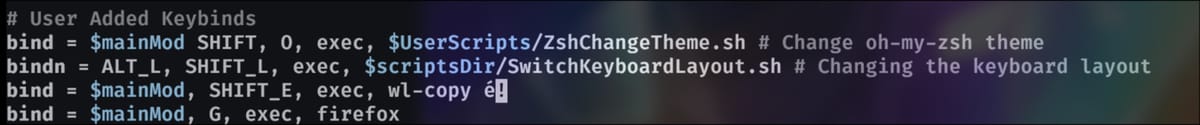 Accents and Key binds