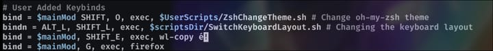Accents and Key binds